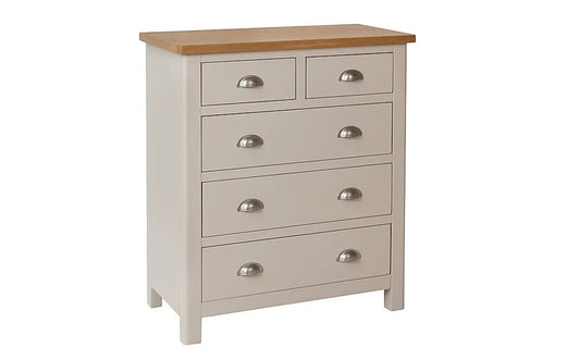 Chest of Drawers Grey and Oak 5 Drawer 
