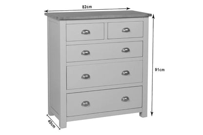 Chest of Drawers Grey and Oak 5 Drawer