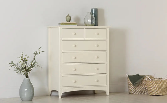 Chest of Drawers: Stone White 6 Drawer 