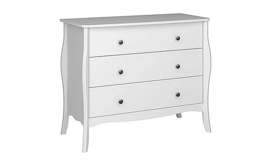Chest of Drawers White 3 Drawer 