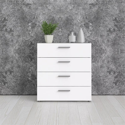 Chest of Drawers White High Gloss 4 Drawer
