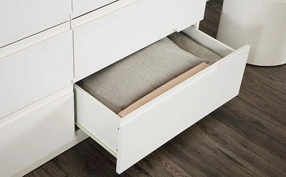 Chest of Drawers: White High Gloss 6 Drawer Chest of Drawers