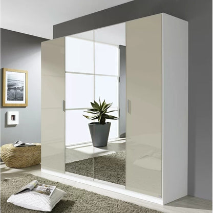 4 Door Wardrobe: Classic 4 Door Manufactured Wood Wardrobe