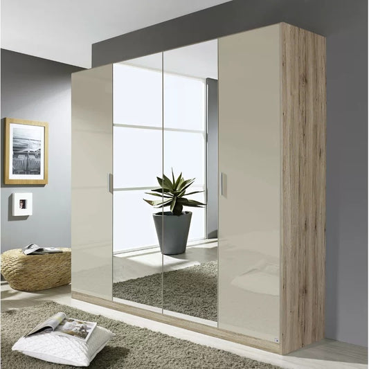 4 Door Wardrobe: Classic 4 Door Manufactured Wood Wardrobe