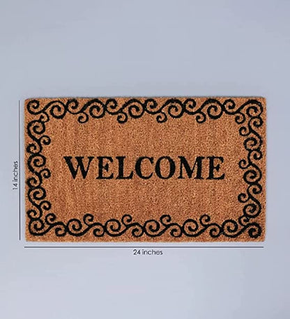 Doormats: Coconut Fiber Printed Doormat Mats for Front/Entryway with Thickened Non-Slip for Outdoor and Indoor