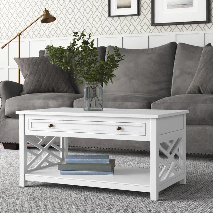 Coffee Table: 4 Legs Coffee Table with Storage