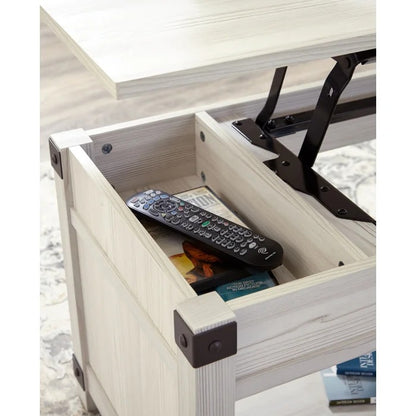 Coffee Table: Lift Top 4 Legs Coffee Table with Storage