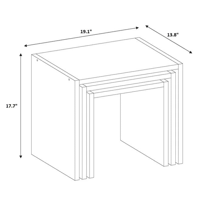 Coffee Table Set : 17.7'' Tall Floor Shelf Nesting Tables