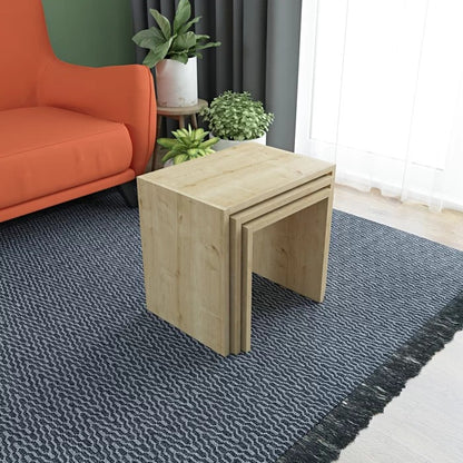 Coffee Table Set : 17.7'' Tall Floor Shelf Nesting Tables