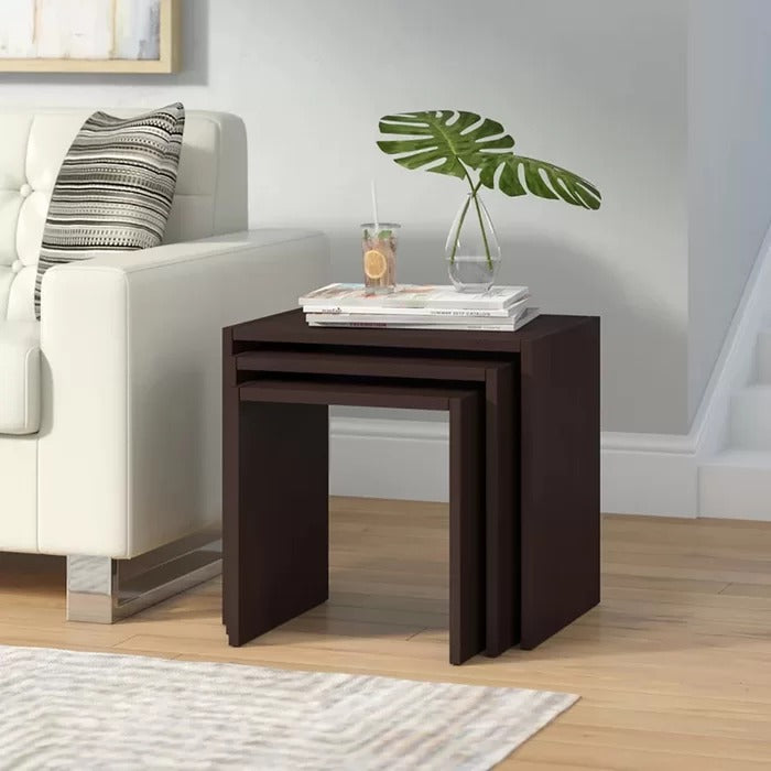Coffee Table Set : 17.7'' Tall Floor Shelf Nesting Tables