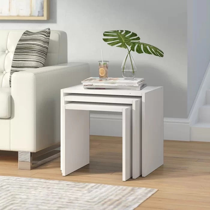 Coffee Table Set : 17.7'' Tall Floor Shelf Nesting Tables