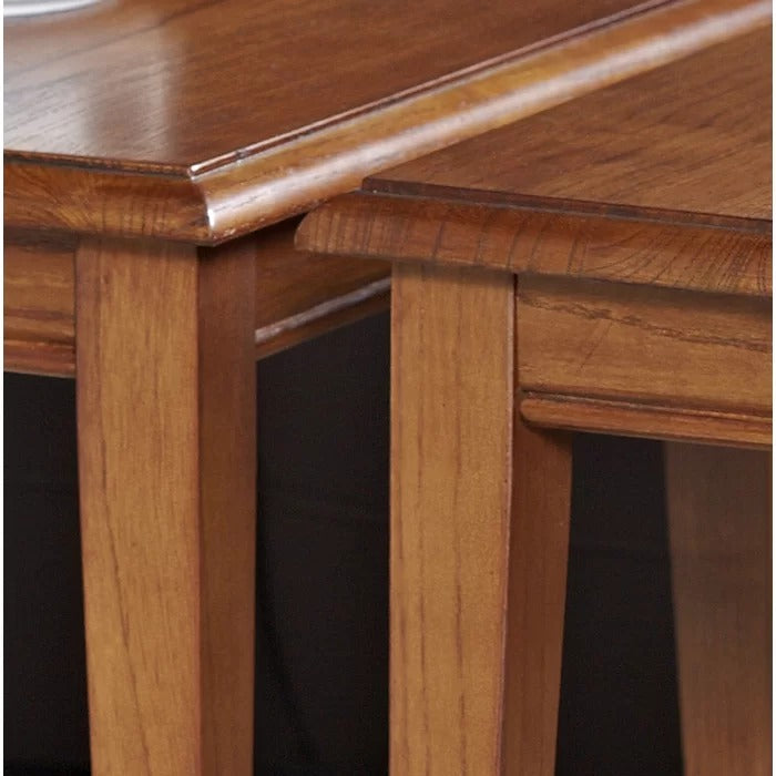 Coffee Table Set: 18'' Tall Solid Wood Nesting Tables (Set of 3)