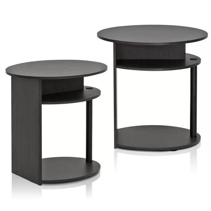 Coffee Table Set: 20.3'' Tall Floor Shelf End Table Set