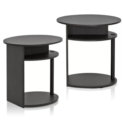Coffee Table Set: 20.3'' Tall Floor Shelf End Table Set