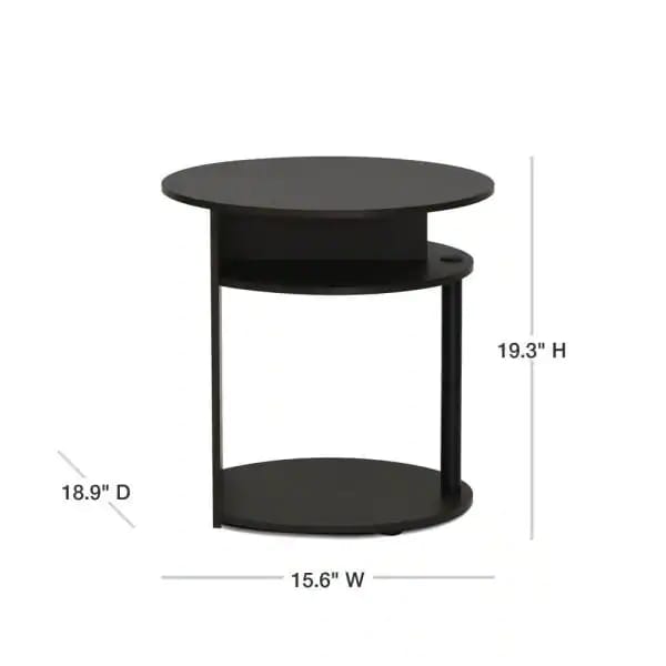 Coffee Table Set: 20.3'' Tall Floor Shelf End Table Set