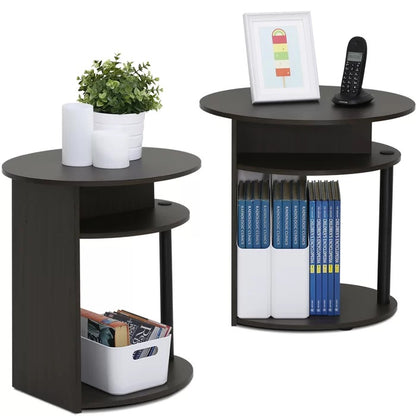 Coffee Table Set: 20.3'' Tall Floor Shelf End Table Set