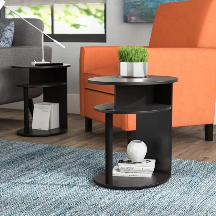 Coffee Table Set: 20.3'' Tall Floor Shelf End Table Set