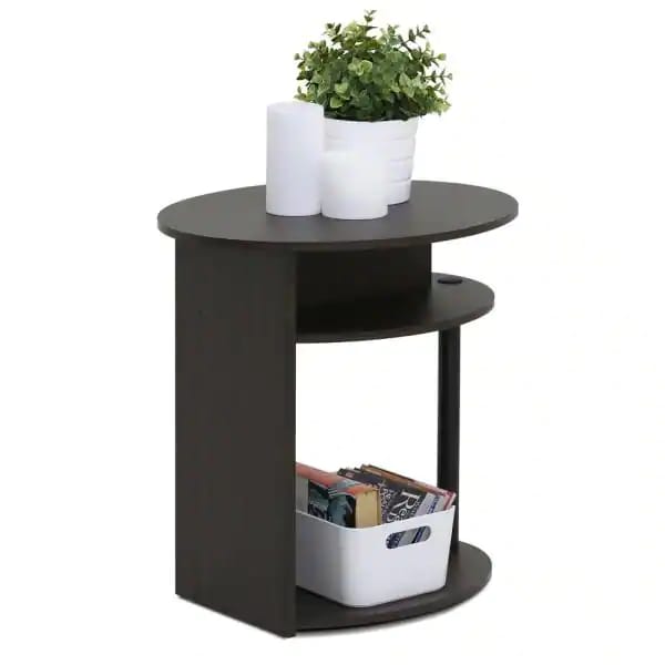 Coffee Table Set: 20.3'' Tall Floor Shelf End Table Set