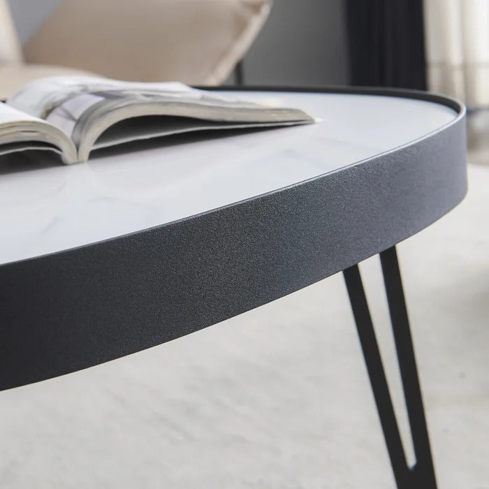 Coffee Table Set: 2 Piece Stone Coffee Table Set