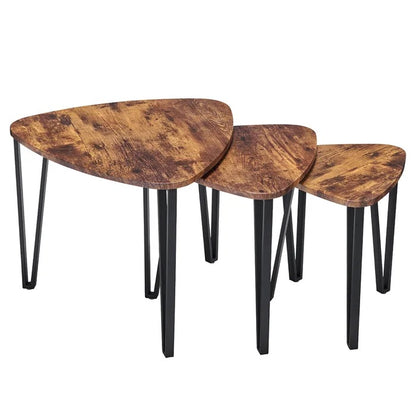 Coffee Table Set: 3 Legs 3 Wooden Tables