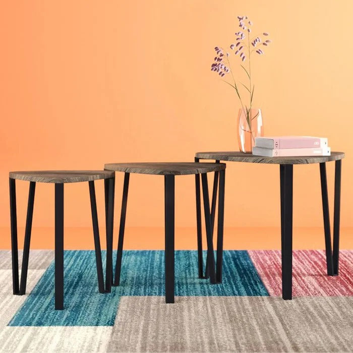 Coffee Table Set: 3 Legs 3 Wooden Tables