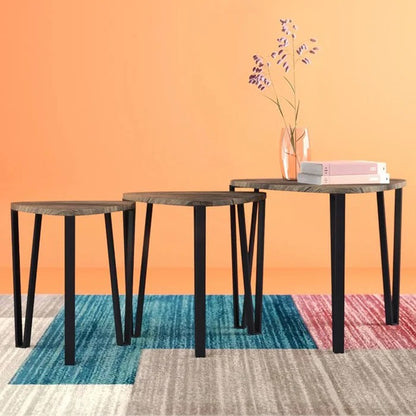 Coffee Table Set: 3 Legs 3 Wooden Tables