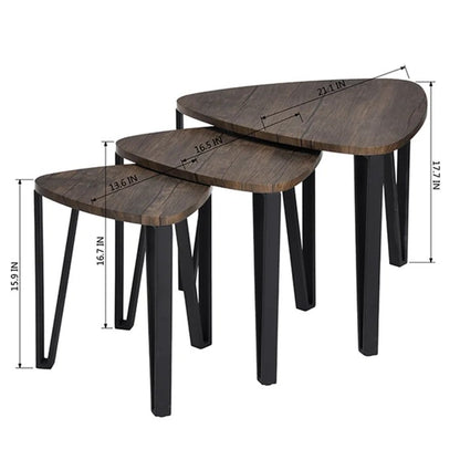 Coffee Table Set: 3 Legs 3 Wooden Tables