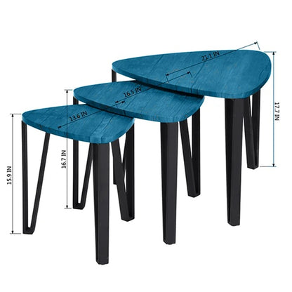 Coffee Table Set: 3 Legs 3 Wooden Tables