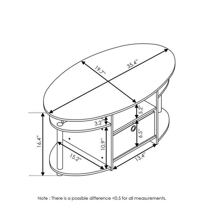 Coffee Table: Shelf Coffee Table with Storage