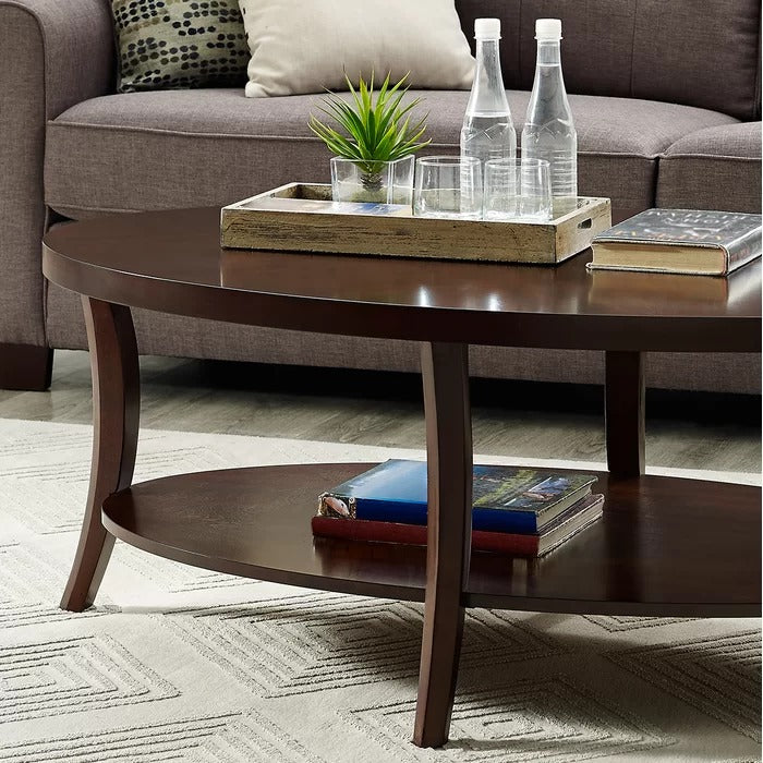 Coffee Table: Solid Wood Brown Coffee Table