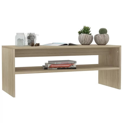 Coffee Table: Wooden 4 Legs Coffee Table with Storage