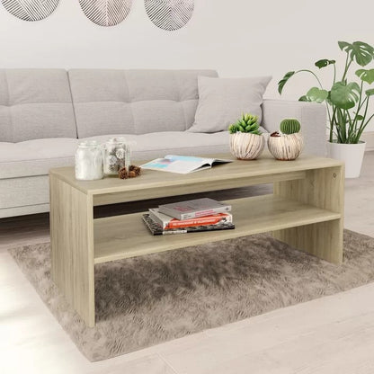 Coffee Table: Wooden 4 Legs Coffee Table with Storage