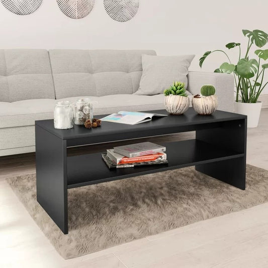 Coffee Table: Wooden 4 Legs Coffee Table with Storage