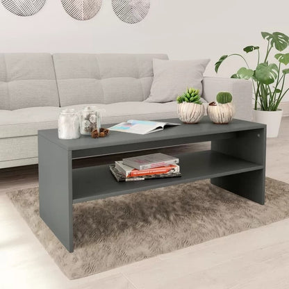 Coffee Table: Wooden 4 Legs Coffee Table with Storage
