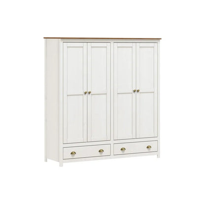4 Door Wardrobe: Common 4 Door Solid Wood Wardrobe