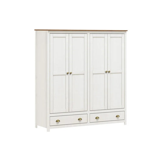 4 Door Wardrobe: Common 4 Door Solid Wood Wardrobe