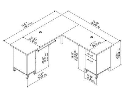 Computer Desk Ben Reversible L-Shape Desk Laptop Table
