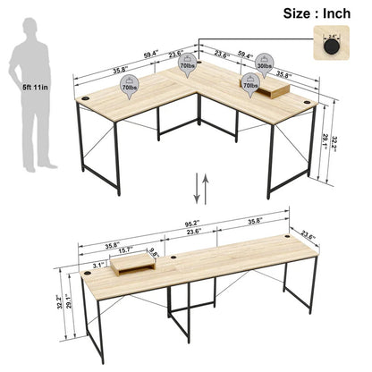 Computer Desk : ENZI Reversible L-Shape Desk