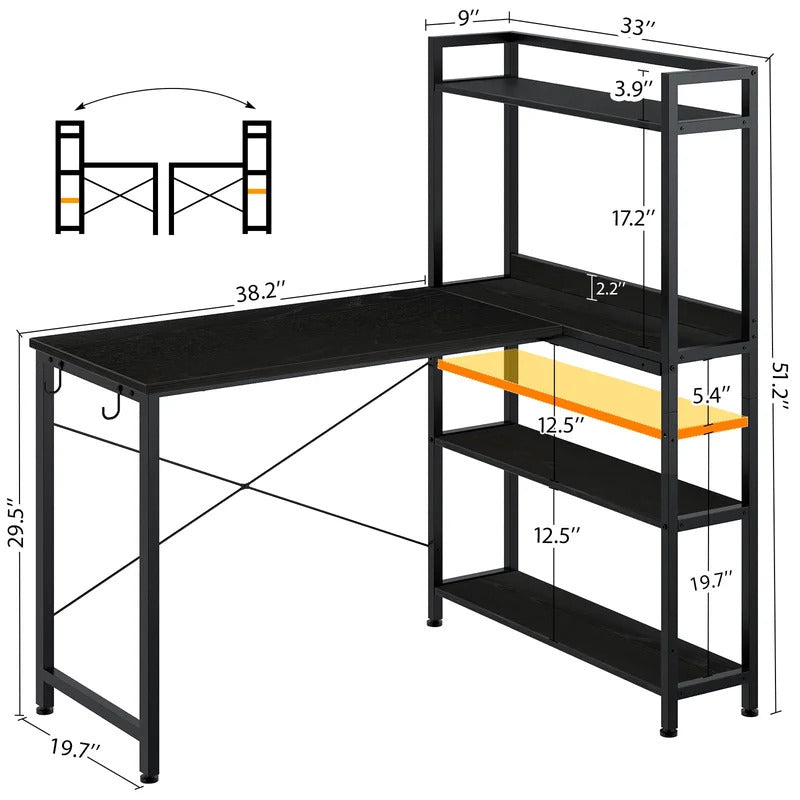Computer Desk: Reversible L-Shape Desk