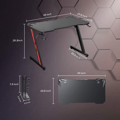 Computer Table : 44 Inch Computer Table with Carbon Fiber Surface