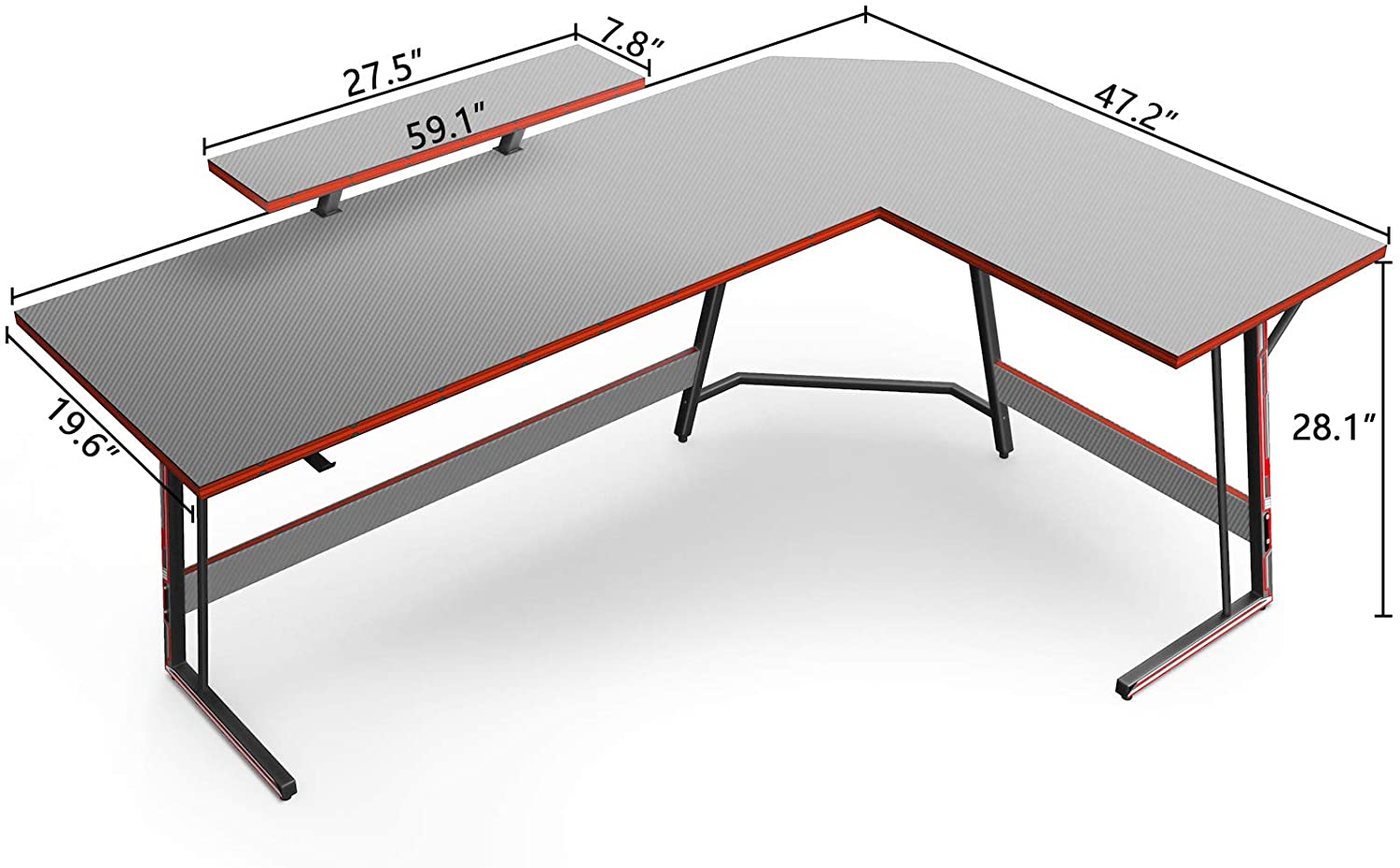 Computer Table: Corner Desk PC Writing Table Gamer Workstation for Home Office, 