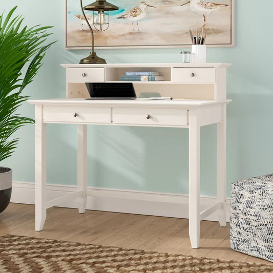 Computer Table : DEN Wood Secretary Desk with Hutch