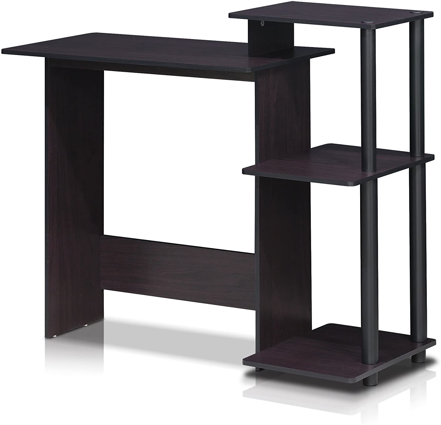 Computer Table: Notebook Computer Table with Square Side Shelves