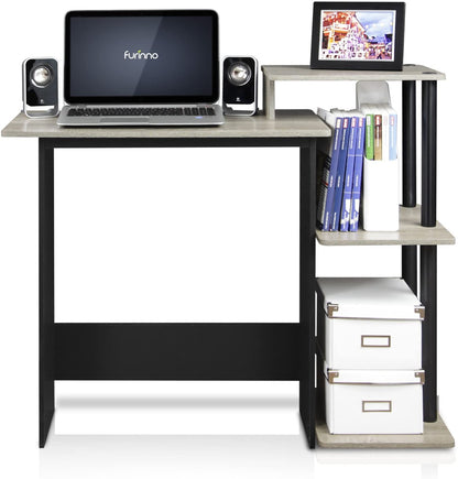 Computer Table: Notebook Computer Table with Square Side Shelves