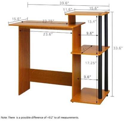Computer Table: Notebook Computer Table with Square Side Shelves