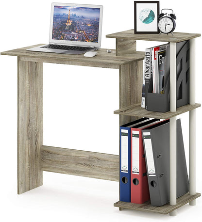 Computer Table: Notebook Computer Table with Square Side Shelves