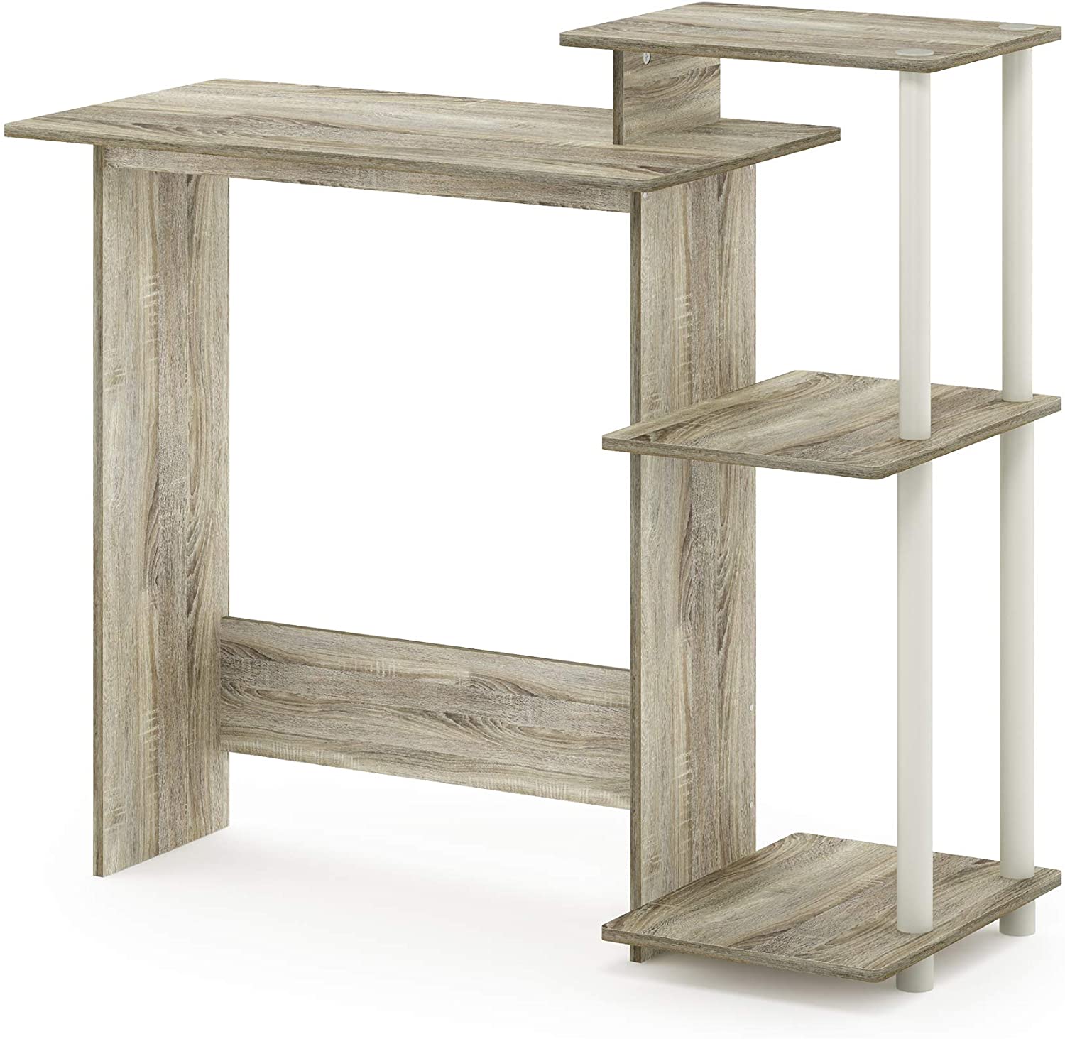 Computer Table: Notebook Computer Table with Square Side Shelves