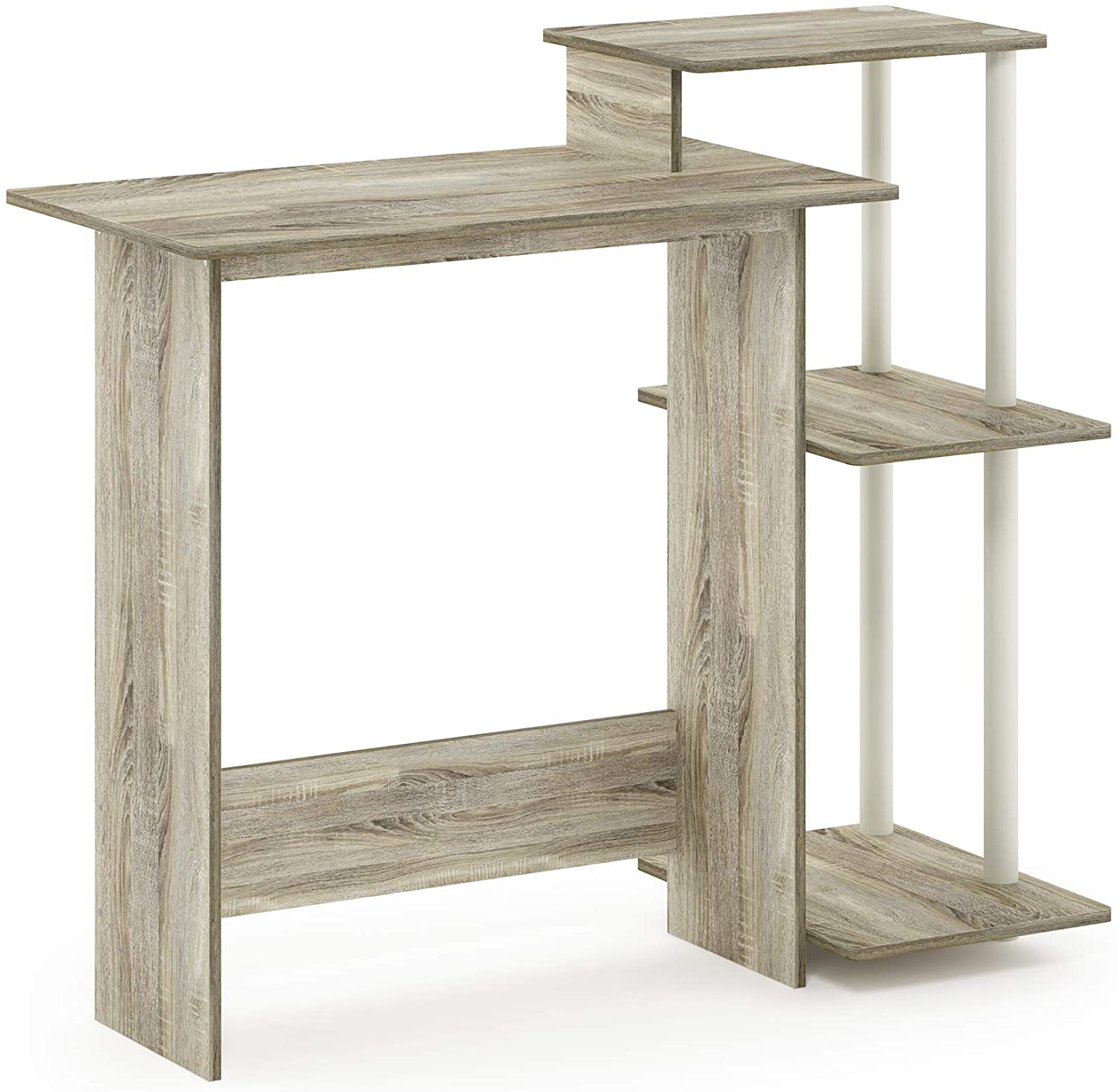 Computer Table: Notebook Computer Table with Square Side Shelves