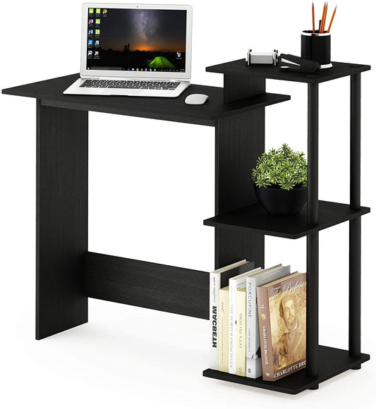 Computer Table: Notebook Computer Table with Square Side Shelves