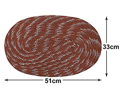 Cotton Oval Door Mat for Porch/Kitchen/Bathroom/Laundry Room